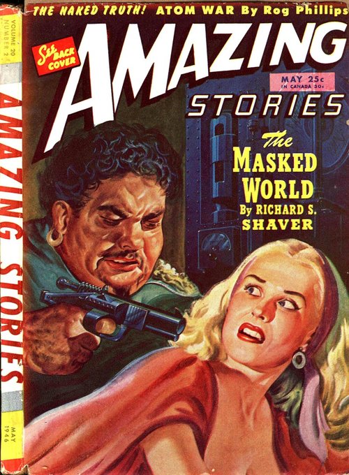 The Masked World — Amazing Stories May 1946, Richard S. Shaver Cover