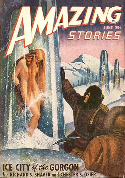 Ice City of the Gorgon – Amazing Stories June 1948 Cover Art