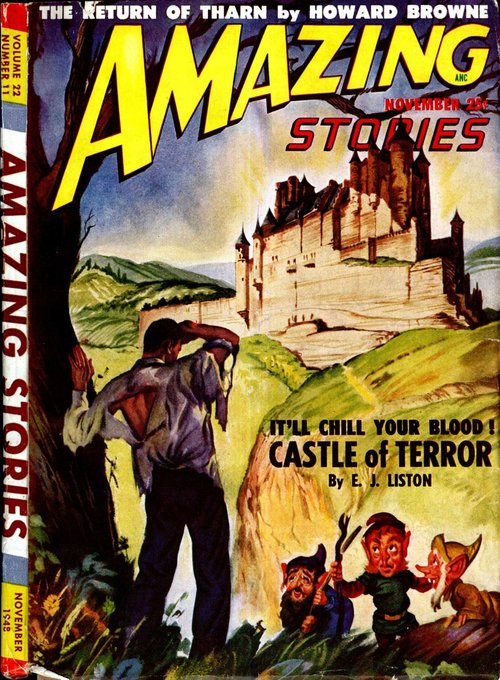 Castle of Terror — Amazing Stories November 1948 Goblin Menace Cover