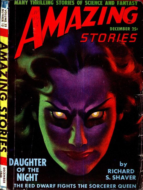 Glowing-Eyed Sorceress: Amazing Stories 'Daughter of the Night' Dec 1948