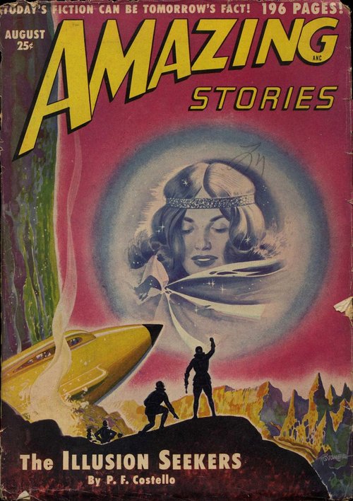 Amazing Stories Aug 1950 – The Illusion Seekers Ghostly Vision Cover