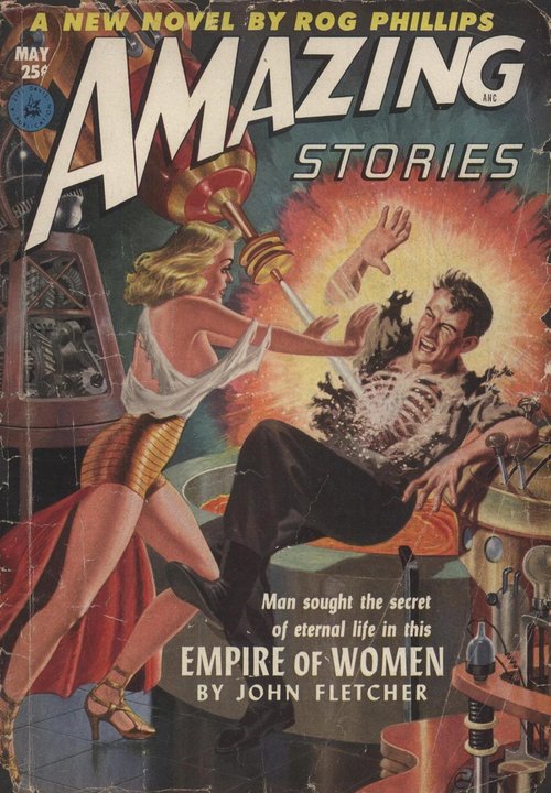 Empire of Women: Amazing Stories May 1952 Ray-Gun Cover