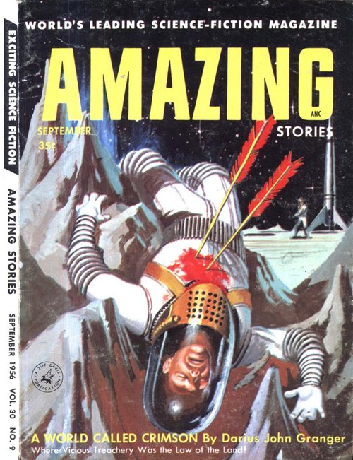 Arrow-Struck Spaceman Falls, Amazing Stories September 1956