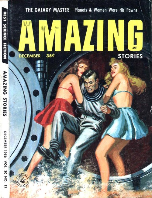 Galaxy Master Cover — Amazing Stories December 1956, Space Escape
