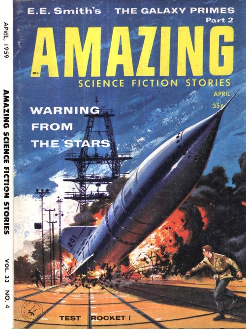 Rocket Gone Wrong: Amazing Stories 'Test Rocket' Cover, April 1959