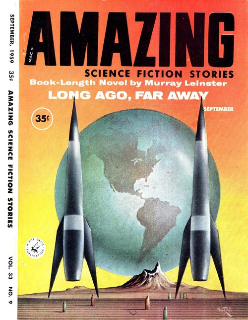 Twin Rockets Frame Earth — Amazing Science Fiction Stories, Sept 1959