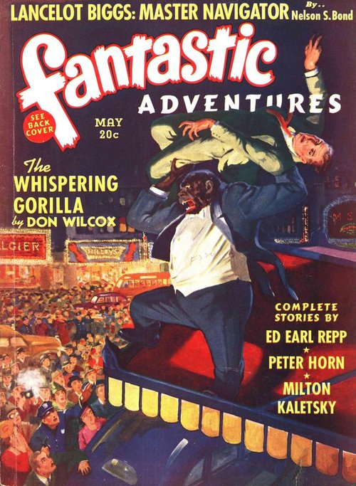 The Whispering Gorilla Rampage — Fantastic Adventures May 1940 Cover