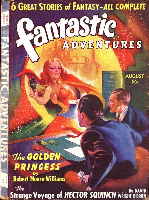 Golden Princess Materializes in Office — Fantastic Adventures Aug 1940