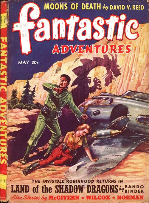 Shadow Dragon Menace — Fantastic Adventures May 1941 Cover
