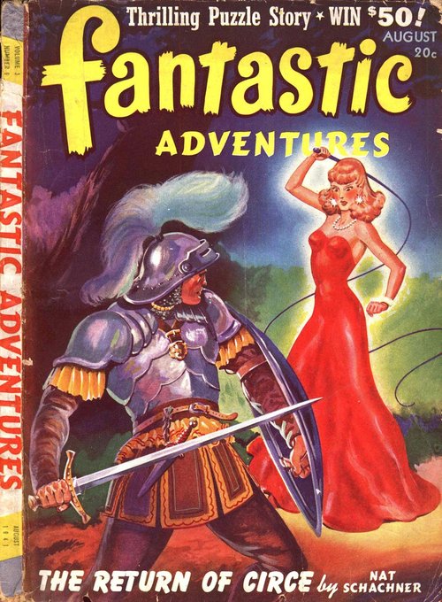 Circe Confronts a Knight — Fantastic Adventures, August 1941