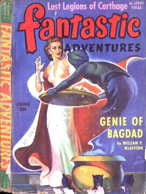 Genie of Bagdad – Fantastic Adventures June 1943 Cover by McCauley