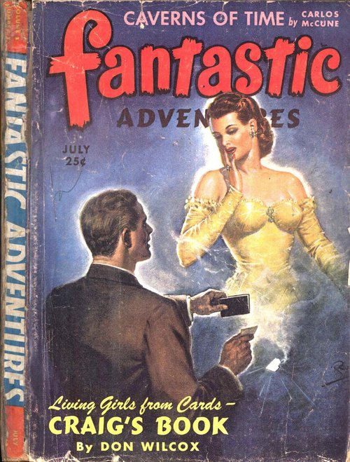 Living Girls from Cards: Fantastic Adventures July 1943 Cover