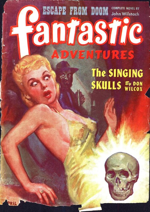Glowing Skull Terror — Fantastic Adventures April 1945 Cover