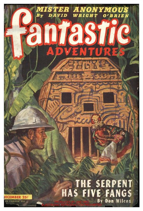 Fantastic Adventures Dec 1945 – Lost Aztec Temple Cover Art