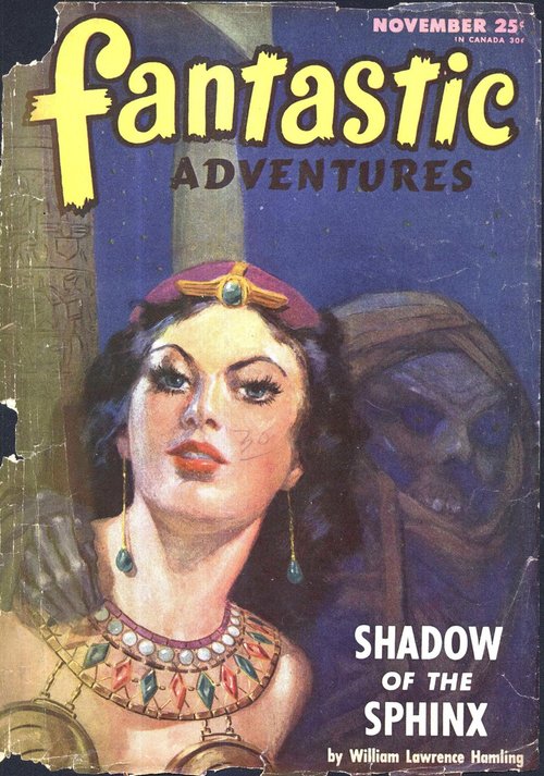 Shadow of the Sphinx – Fantastic Adventures November 1946 Egyptian Horror Cover