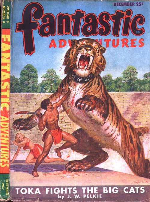 Toka Fights the Big Cats – Fantastic Adventures, December 1947