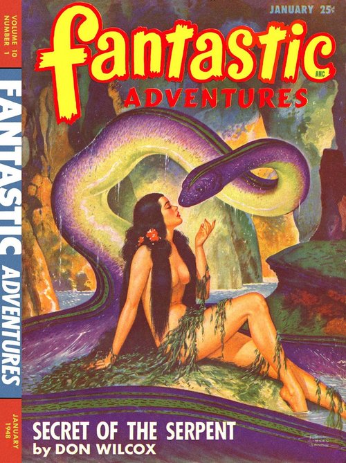 Secret of the Serpent — Fantastic Adventures January 1948 Cover