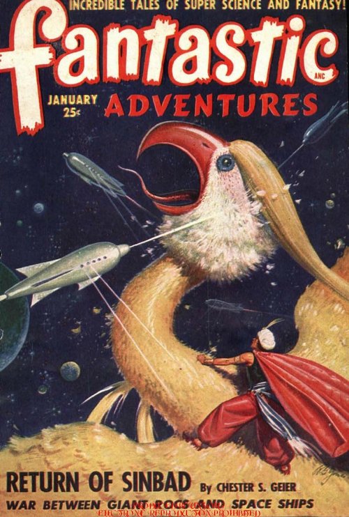 Return of Sinbad vs. Giant Space Roc – Fantastic Adventures Jan 1949