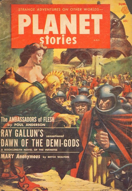 Planet Stories Summer 1954 — Armored Warriors & Captive Beauty on Alien World