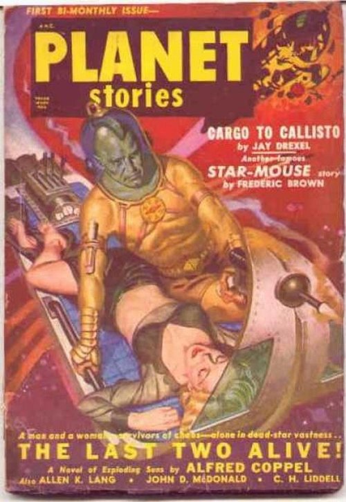 Planet Stories Vol.4 No.9 — Green Alien Menaces Human in Deep Space