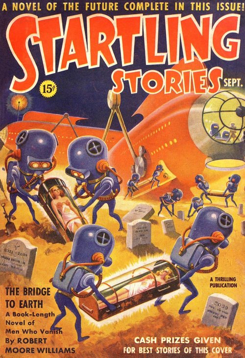 Alien Grave Robbers Abduct the Dead, Startling Stories Sept 1939