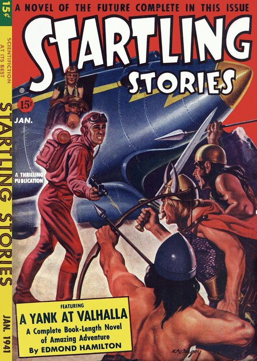 A Yank at Valhalla — Startling Stories Jan 1941 Edmond Hamilton Cover
