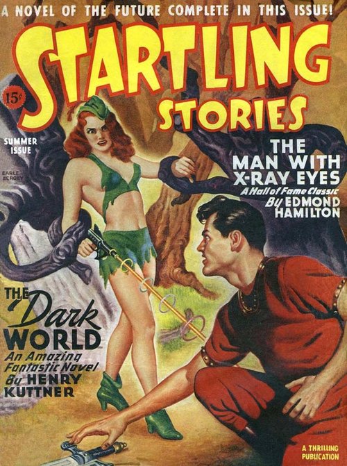 Earle Bergey's Dark World Cover, Startling Stories Summer 1946