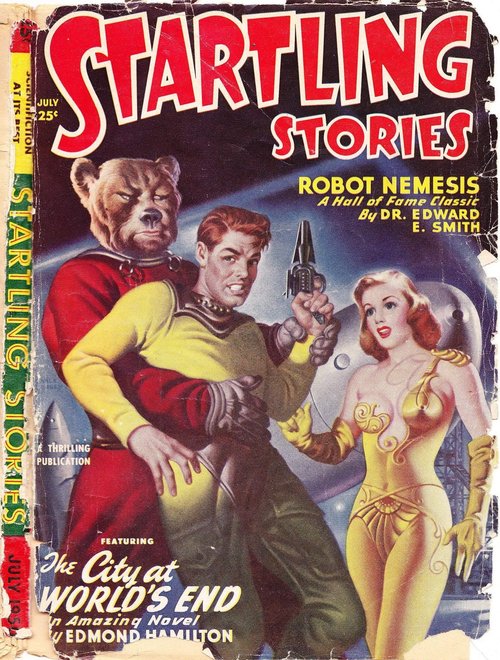 Startling Stories July 1950 — Robot Nemesis & City at World's End Cover