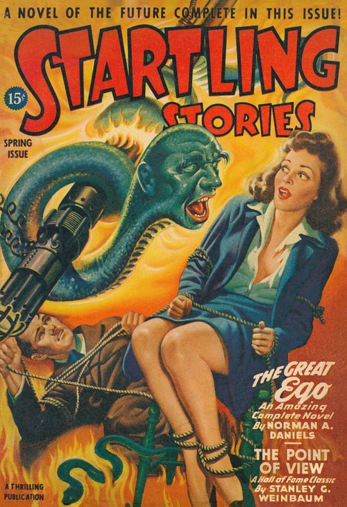 Startling Stories Spring 1944 – The Great Ego Monster Menace Cover