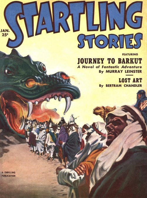 Giant Desert Serpent Terrorizes Caravan — Startling Stories Jan. 1952