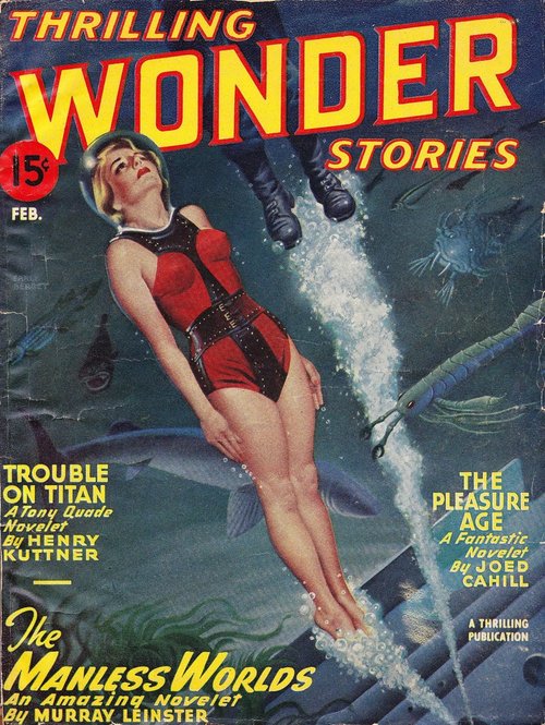 Thrilling Wonder Stories Feb 1947 – Underwater Peril Cover by Earl Bergey