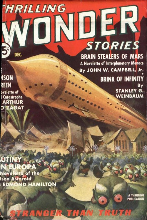 Alien Invasion Rocket Crash — Thrilling Wonder Stories Dec. 1936