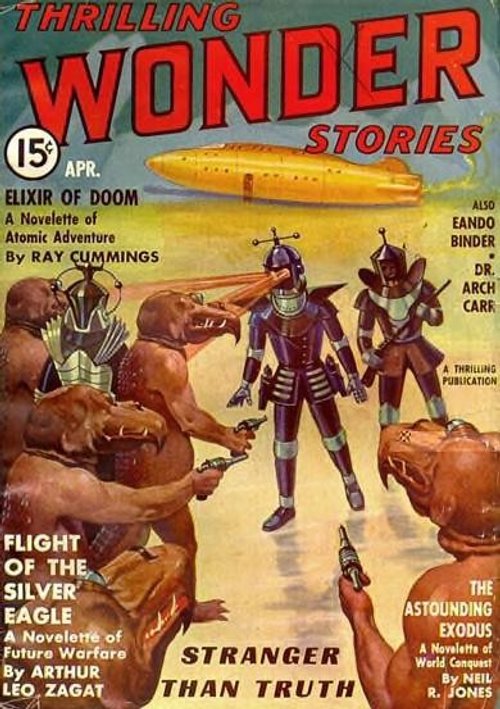 Thrilling Wonder Stories April 1937 – Robot Battles Alien Brutes on Hostile World