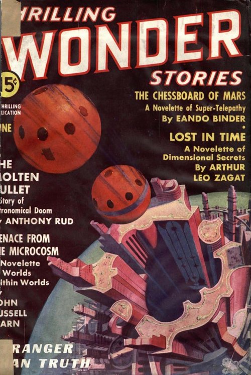Thrilling Wonder Stories June 1937 — Martian Spheres Over Alien Megacity