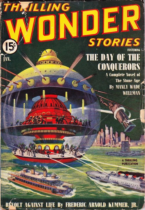 Alien Invasion of New York Harbor, Thrilling Wonder Stories Jan 1940