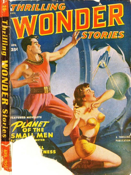 Planet of the Small Men — Thrilling Wonder Stories April 1950 Cover