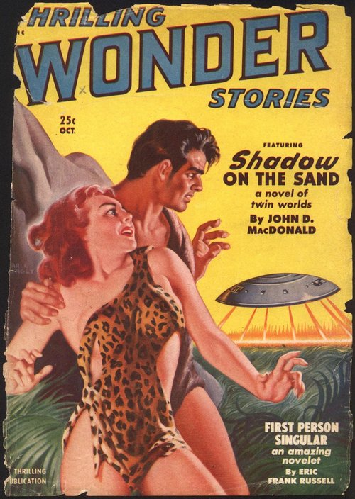 Thrilling Wonder Stories Oct 1950 – Flying Saucer & Twin Worlds Cover