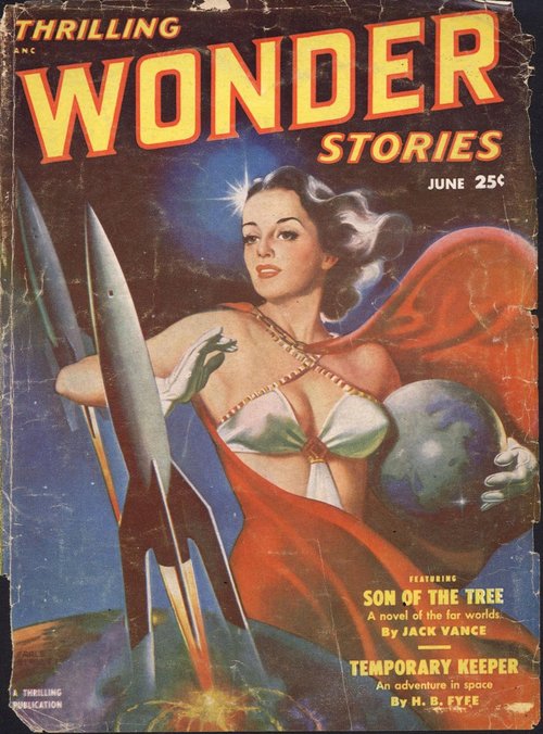 Thrilling Wonder Stories June 1951 – Space Goddess Cradles Earth by Earle