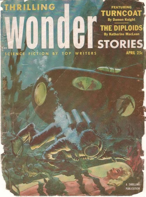Undersea Submarine Disaster, Thrilling Wonder Stories April 1953
