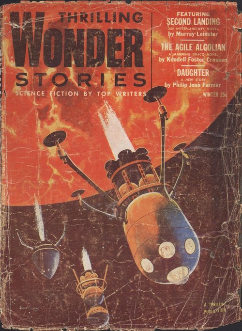 Rocket Ships Over Alien World — Thrilling Wonder Stories Winter 1954