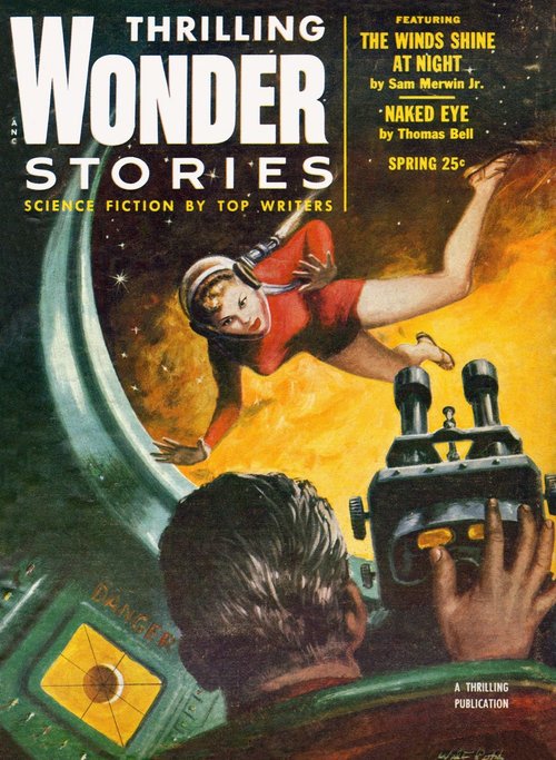 Thrilling Wonder Stories Spring 1954 — Woman Adrift in Space
