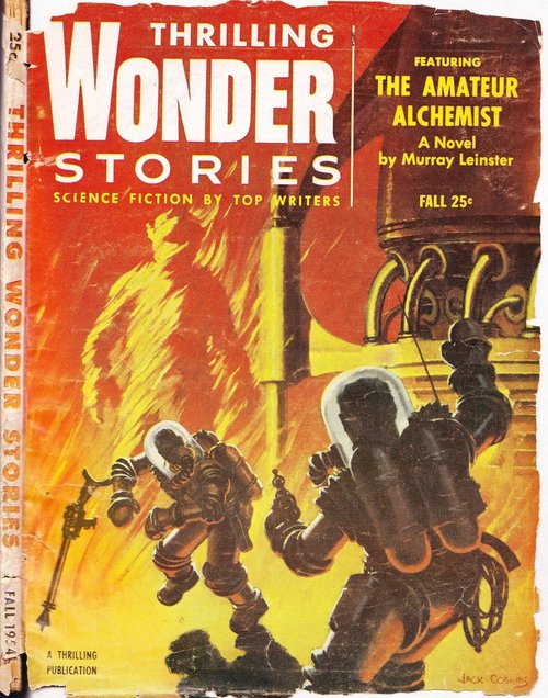 Armored Spacemen Storm Alien Temple – Thrilling Wonder Stories Fall 1954