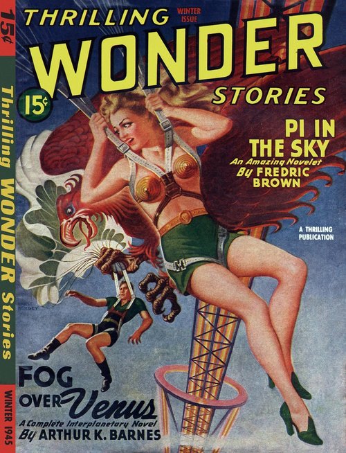 Earle Bergey's Rocket-Tower Pinup, Thrilling Wonder Stories Winter 1945