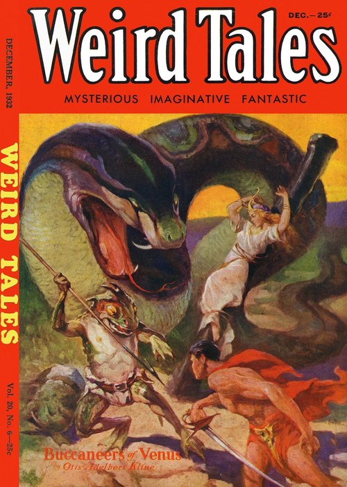 Buccaneers of Venus – Weird Tales December 1932 Giant Serpent Cover