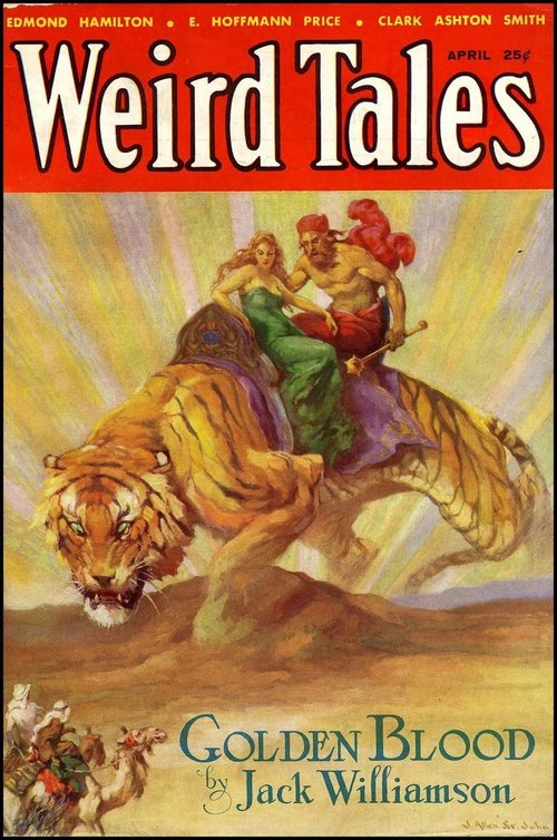J. Allen St. John's Tiger-Riding Djinn, Weird Tales April 1933 — Golden Blood