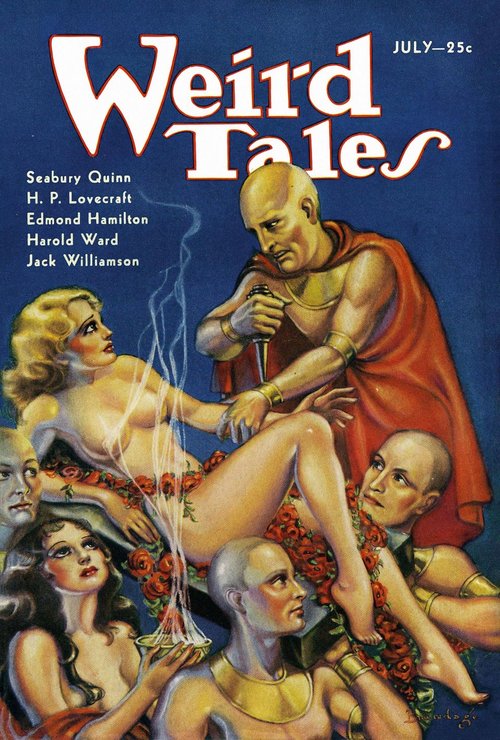 Weird Tales July 1933 – Margaret Brundage's Bald Priest Ritual Cover