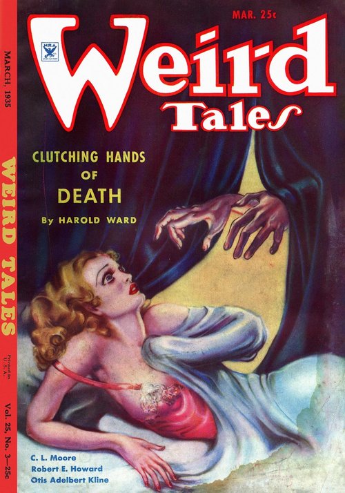 Clutching Hands of Death — Weird Tales March 1935 Cover