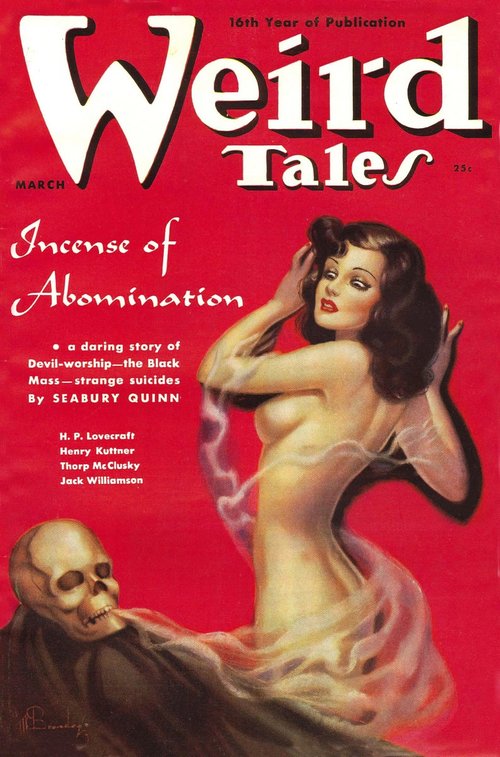 Weird Tales March 1938 – 'Incense of Abomination' Seabury Quinn Cover