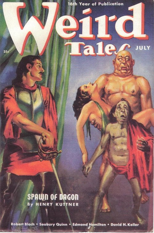 Spawn of Dagon – Weird Tales July 1938 Kuttner Cover by Virgil Finlay