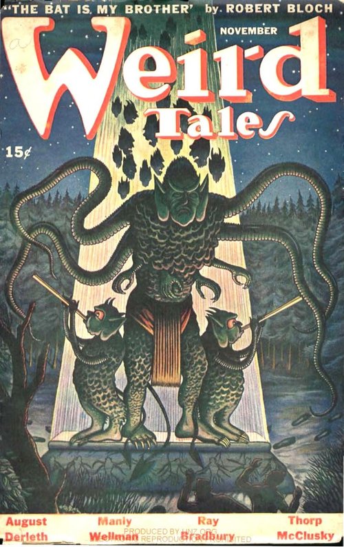 Tentacled Fish-Monster Rises, Weird Tales November 1944 Cover